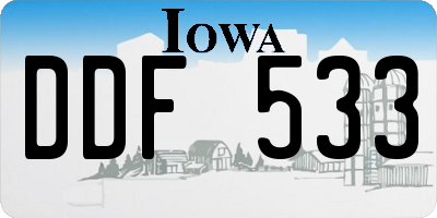 IA license plate DDF533