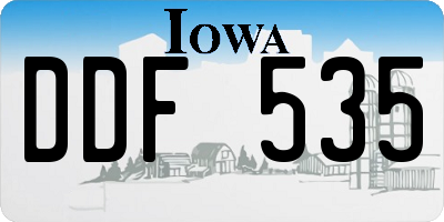 IA license plate DDF535