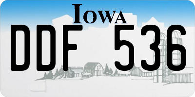 IA license plate DDF536