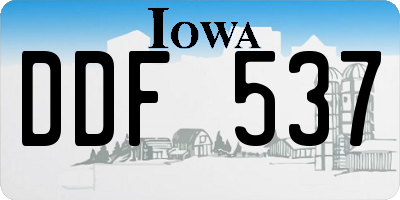 IA license plate DDF537
