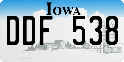 IA license plate DDF538