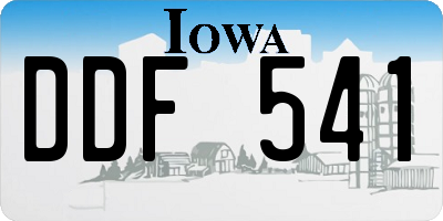 IA license plate DDF541