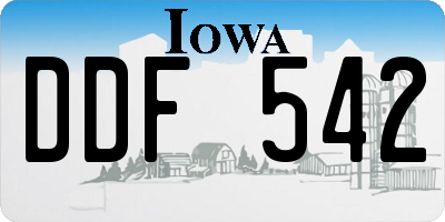 IA license plate DDF542