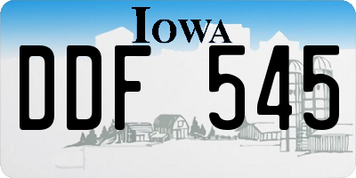 IA license plate DDF545