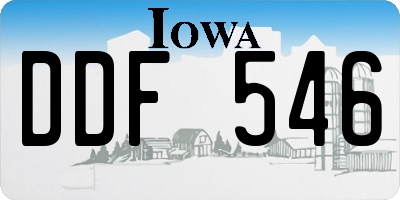 IA license plate DDF546