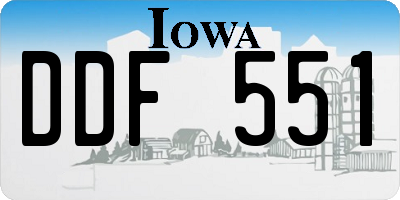 IA license plate DDF551