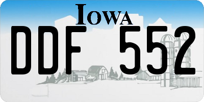 IA license plate DDF552