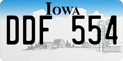 IA license plate DDF554