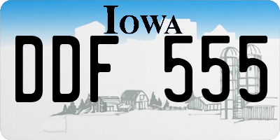 IA license plate DDF555