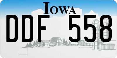 IA license plate DDF558