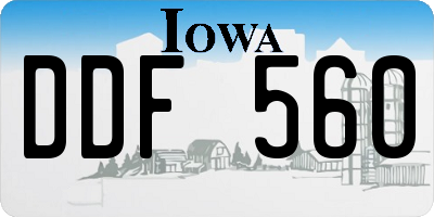 IA license plate DDF560