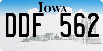IA license plate DDF562
