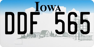 IA license plate DDF565