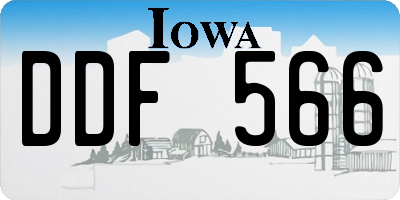 IA license plate DDF566