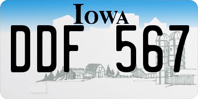 IA license plate DDF567