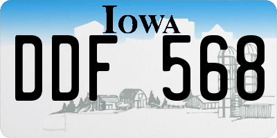 IA license plate DDF568