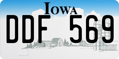 IA license plate DDF569