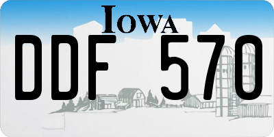 IA license plate DDF570