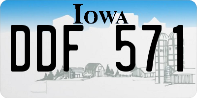 IA license plate DDF571