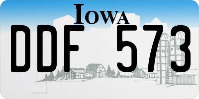 IA license plate DDF573