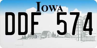 IA license plate DDF574