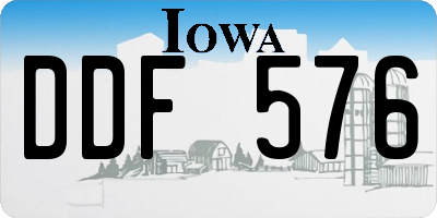 IA license plate DDF576