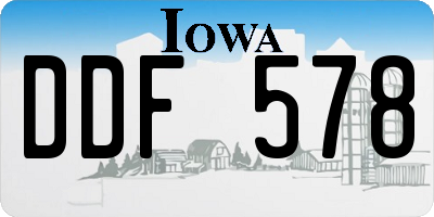 IA license plate DDF578