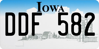 IA license plate DDF582