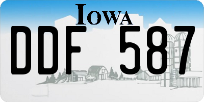 IA license plate DDF587