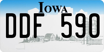 IA license plate DDF590