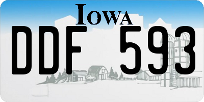 IA license plate DDF593