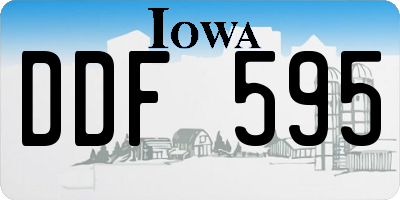 IA license plate DDF595