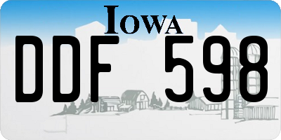 IA license plate DDF598