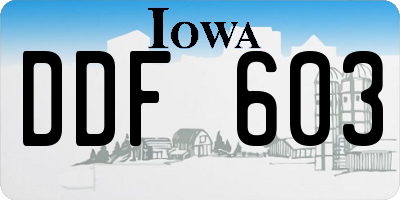 IA license plate DDF603