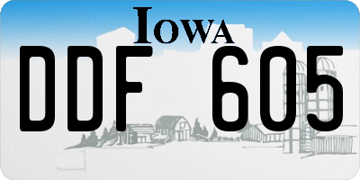 IA license plate DDF605