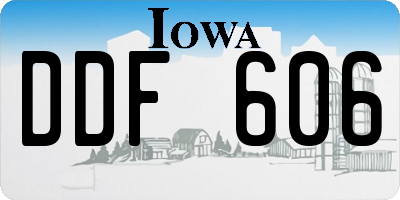 IA license plate DDF606