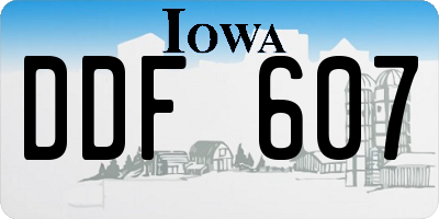 IA license plate DDF607