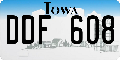 IA license plate DDF608