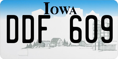 IA license plate DDF609