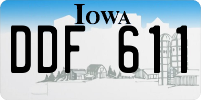 IA license plate DDF611