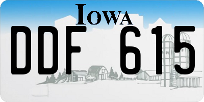 IA license plate DDF615