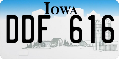 IA license plate DDF616