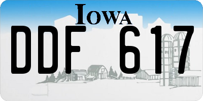 IA license plate DDF617