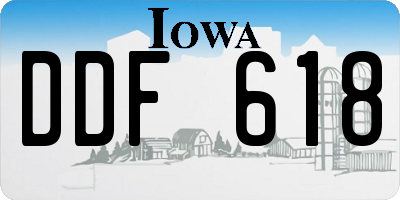 IA license plate DDF618