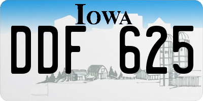 IA license plate DDF625
