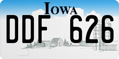 IA license plate DDF626
