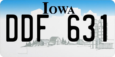 IA license plate DDF631
