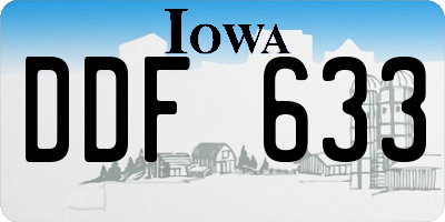 IA license plate DDF633