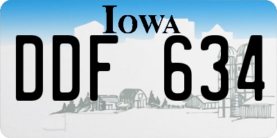 IA license plate DDF634