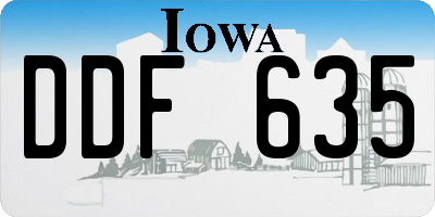 IA license plate DDF635